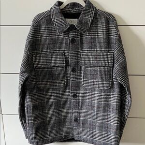 NWT Zara Boy’s Checkered Black and Gray Shirt Jacket